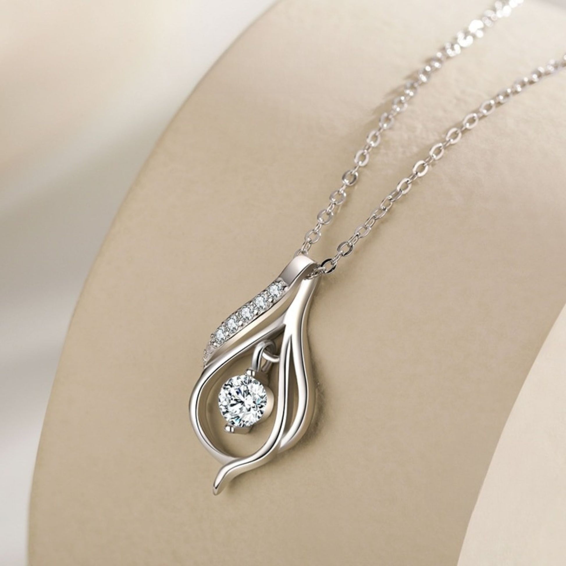 Boho Necklace - S925 Sterling Silver Necklace with Clear Zirconia Diamond Jewelry - Trendy Jewelry Gift