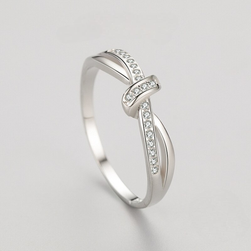 Silver Rings Intertwined Lines Finger Rings For Women - Classic Luxury 925 Sterling Silver Fashion Jewelry