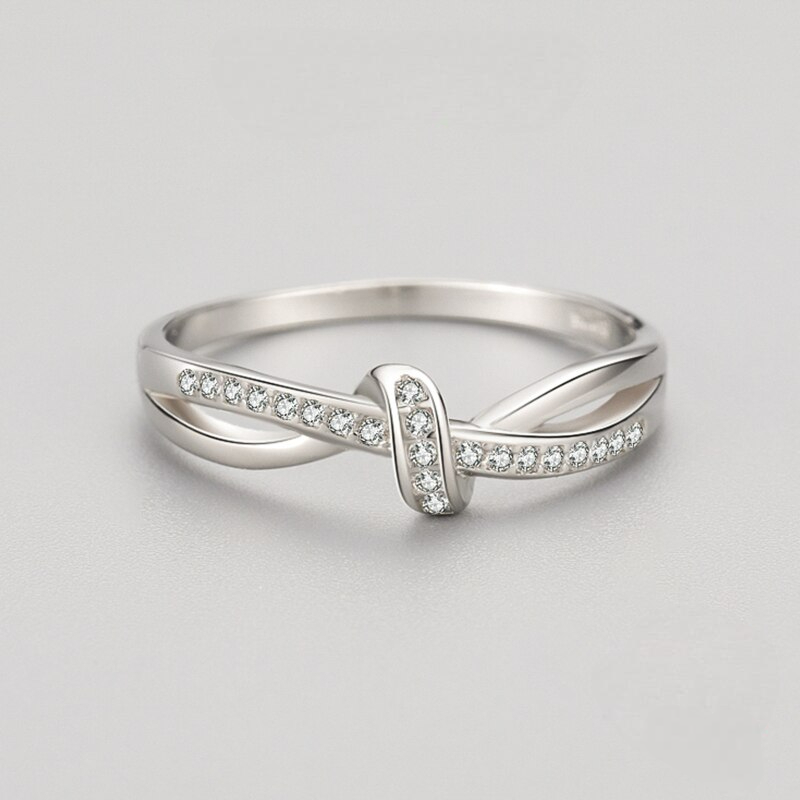 Silver Rings Intertwined Lines Finger Rings For Women - Classic Luxury 925 Sterling Silver Fashion Jewelry