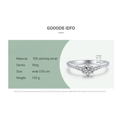 100% 925 Sterling Silver Fashion Round CZ Stackable Finger Rings For Women - Wedding Engagement Fine Jewelry
