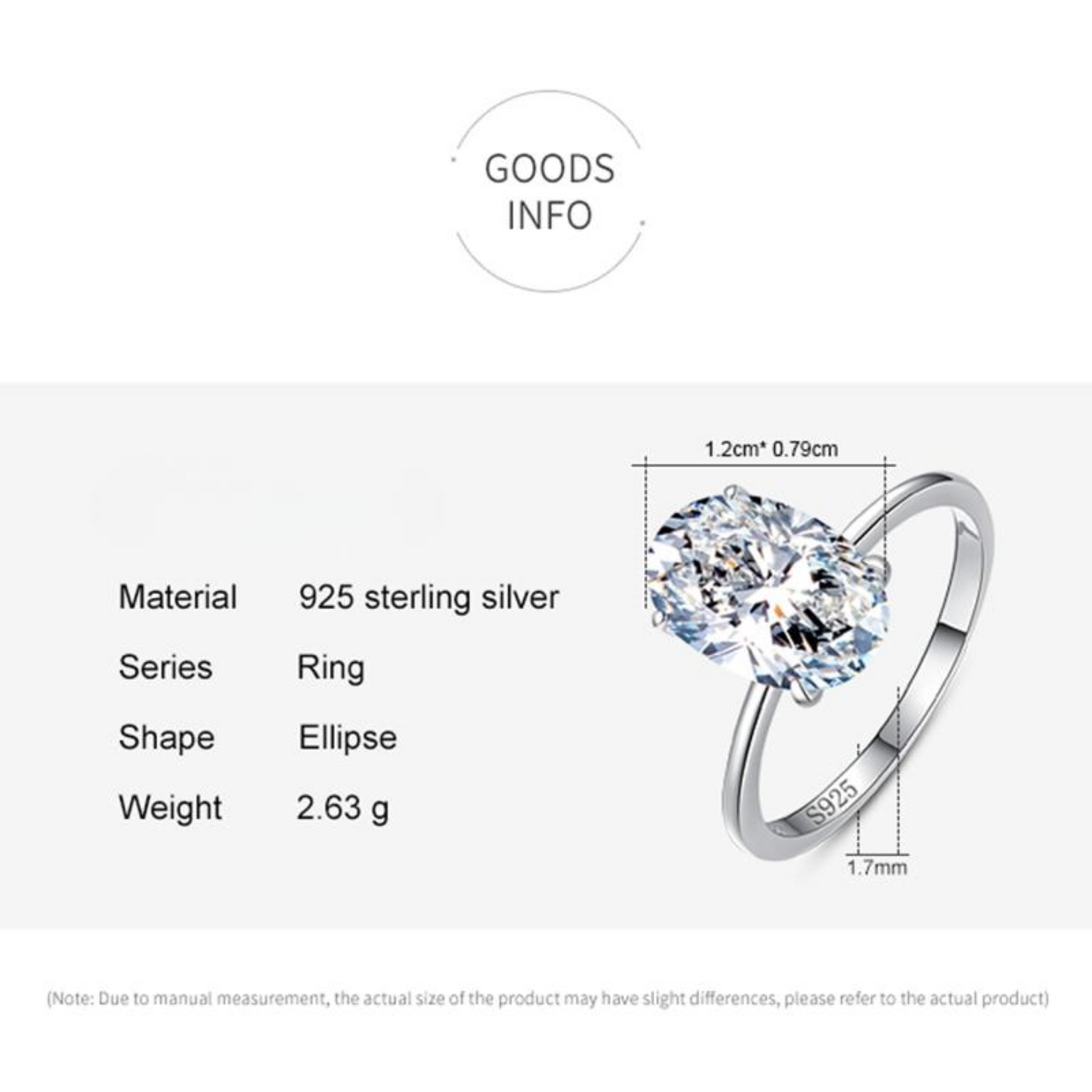 925 Sterling Silver Oval Zirconia Engagement Rings For Women - 3CT Wedding Ring - Fine Jewelry GIFT