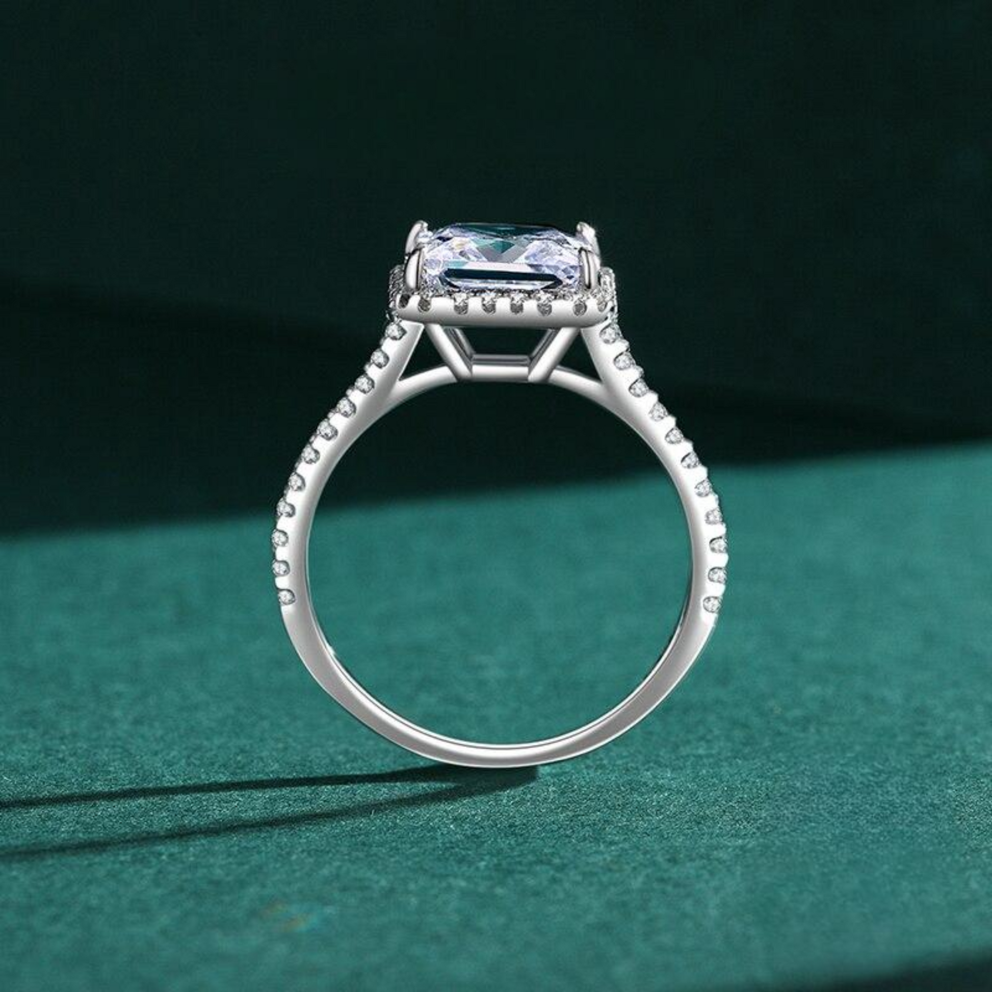 925 Sterling Silver Classic Luxury 3CT Emerald Cut Sparkling Water Drop Shape CZ Rings For Women - Romantic Wedding Jewelry