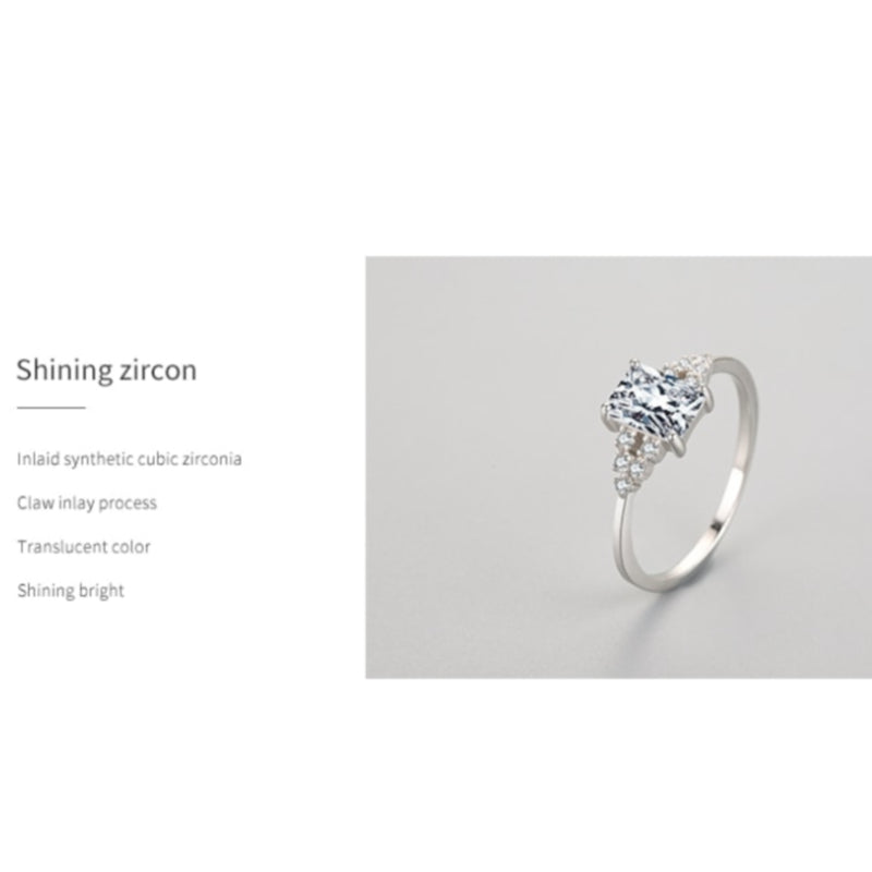 Genuine 925 Sterling Silver Wedding Ring - Luxury Cubic Zirconia Rings For Women Wedding Statement Fine Jewelry