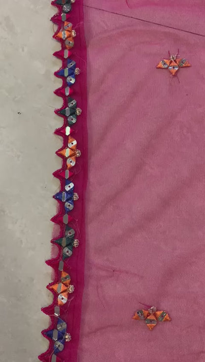 Pink Taffeta Silk Lehenga Choli For Indian Festivals & Weddings - Embroidery Work