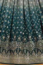 Dove Blue Georgette Dual Tone Lehenga Choli For Indian & Pakistani Wedding Festival - Sequins Embroidery Work, Zari Work