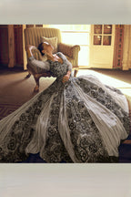 Grey Viscose Shimmer Jacquard Silk Partywear One Piece Gown For Indian & Pakistani Wedding Festival - Sequins & Thread Embroidery Work