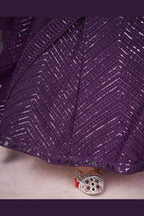 Purple Georgette Lehenga Choli For Indian & Pakistani Wedding Festival - Sequins & Thread Embroidery Work