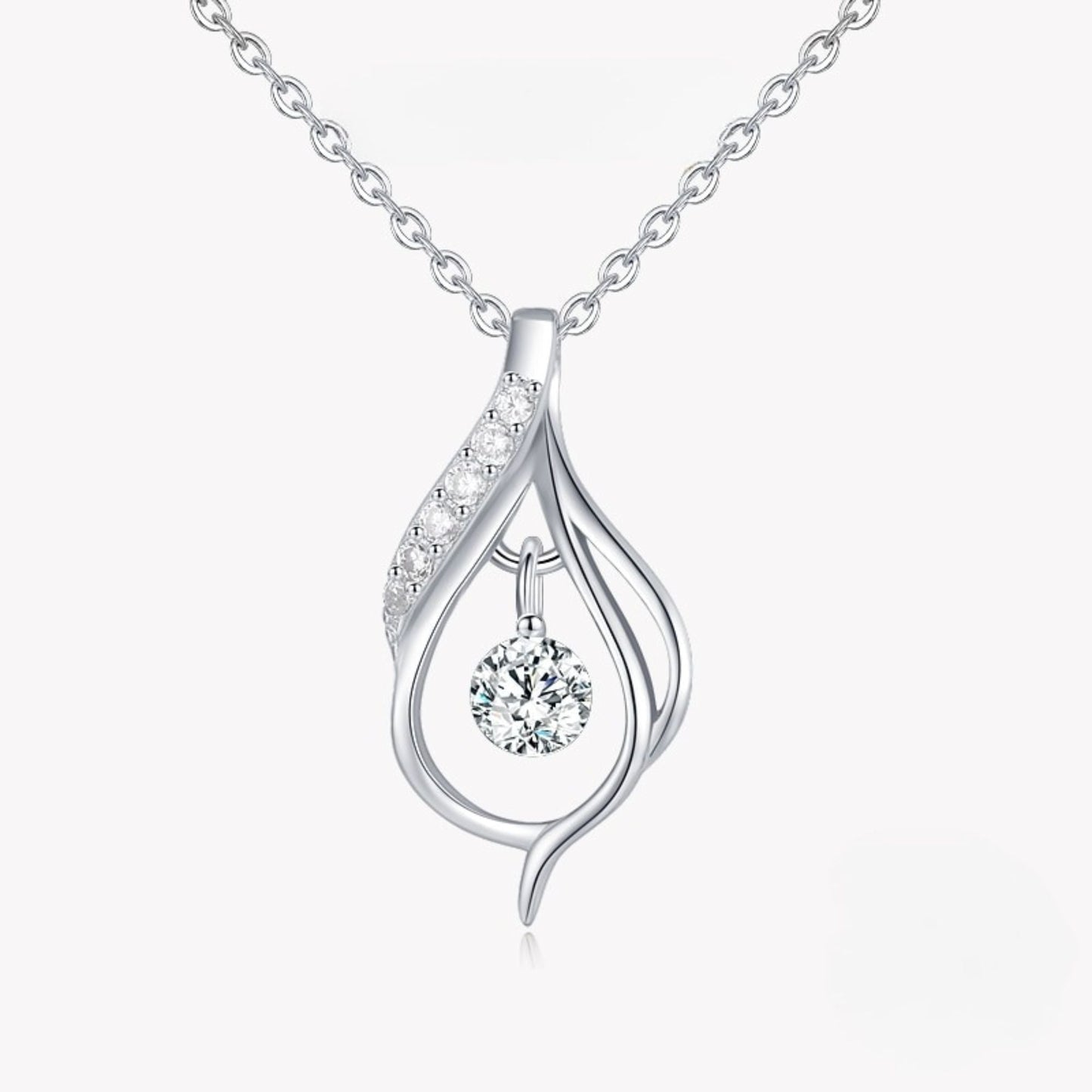 Boho Necklace - S925 Sterling Silver Necklace with Clear Zirconia Diamond Jewelry - Trendy Jewelry Gift