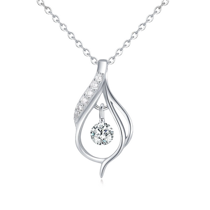 Boho Necklace - S925 Sterling Silver Necklace with Clear Zirconia Diamond Jewelry - Trendy Jewelry Gift