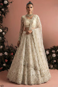 Ivory Net Lehenga Choli For Indian & Pakistani Wedding Festival - Embroidery Work
