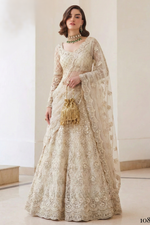 Cream Sangeet Lehenga Choli in Net with Sequins & Thread Embroidery