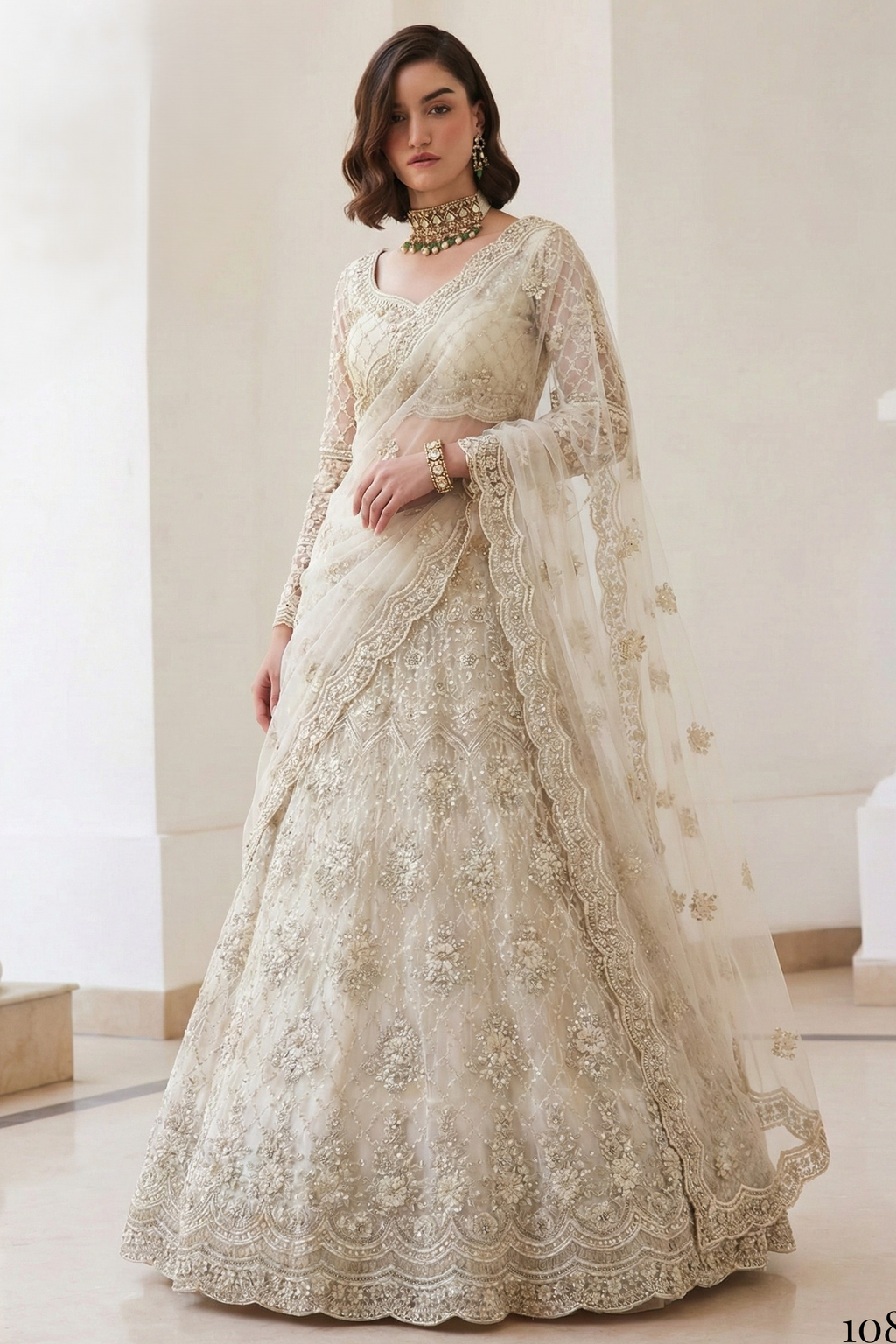 Being Net Sangeet Lehenga Choli with Thread and Sequin Embroidery