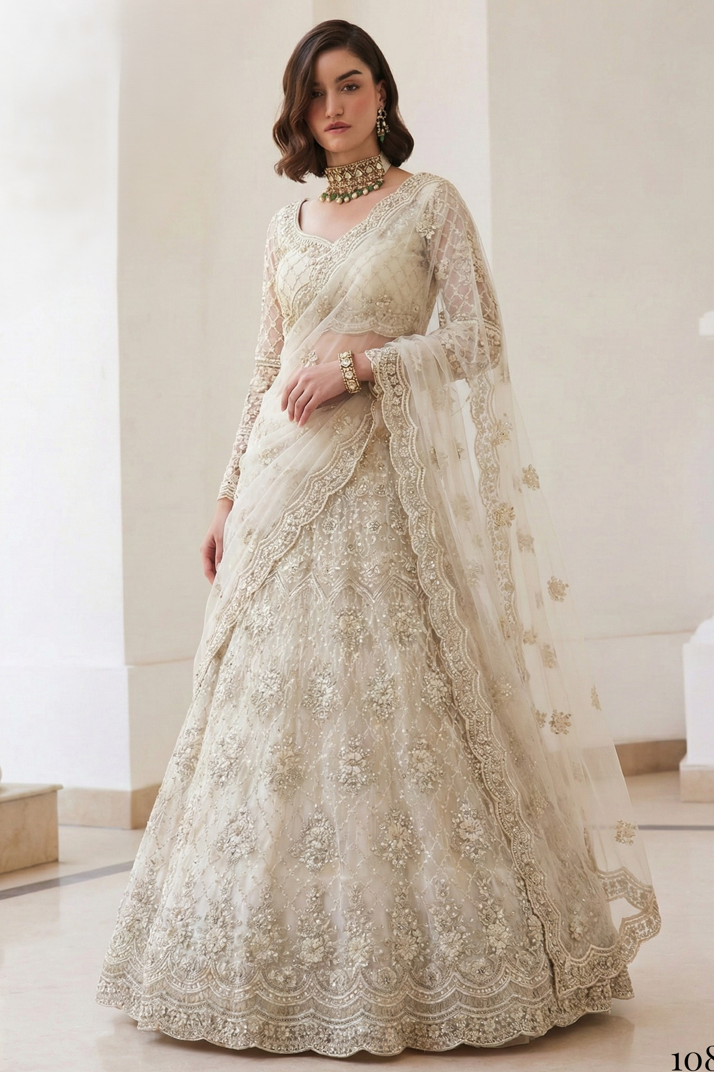 Being Net Sangeet Lehenga Choli with Thread and Sequin Embroidery