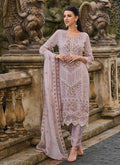 Mauve Embroidered Pakistani Pant Suit HATKEBRIDE