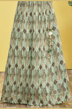 Green Slub Silk Lehenga Choli For Indian & Pakistani Wedding Festival - Sequins & Thread Embroidery Work, Zari Work, Print Work, Real Mirror Work