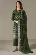 Dark Green Georgette Kameez With Pant For Indian & Pakistani Wedding Festival - Embroidery Work