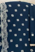 Teal Georgette Kameez With Pant For Indian & Pakistani Wedding Festival - Embroidery Work