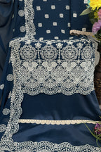 Teal Georgette Kameez With Pant For Indian & Pakistani Wedding Festival - Embroidery Work