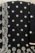 Black Georgette Kameez With Pant For Indian & Pakistani Wedding Festival - Embroidery Work