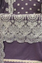 Purple Georgette Kameez With Pant For Indian & Pakistani Wedding Festival - Embroidery Work