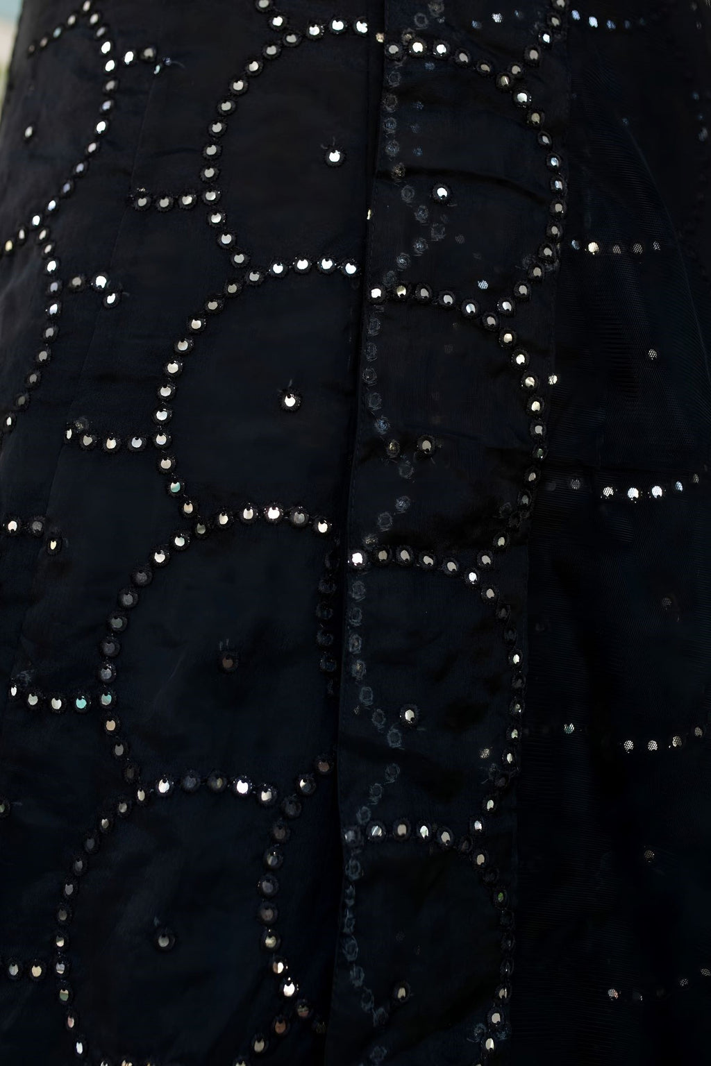 Black Reception Lehenga Choli with Zari and Sequins Embroidery