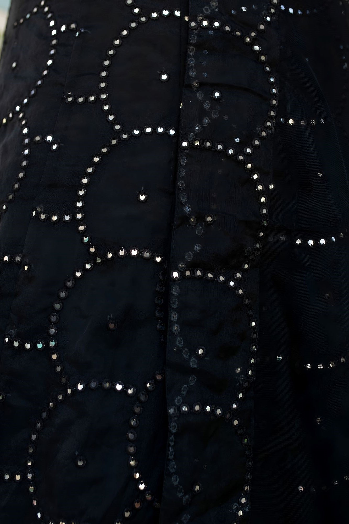 Black Reception Lehenga Choli with Zari and Sequins Embroidery