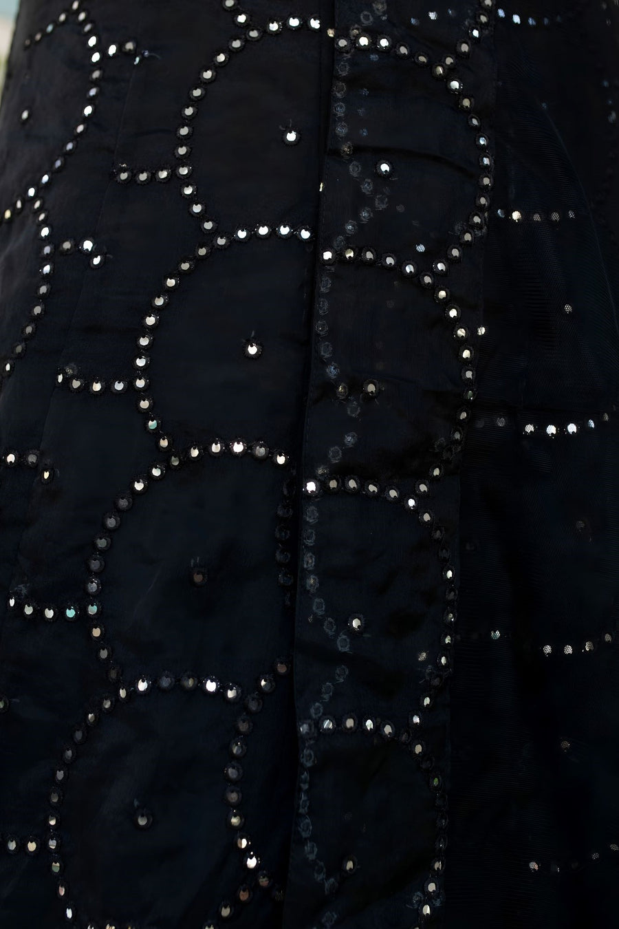 Black Reception Lehenga Choli with Zari and Sequins Embroidery