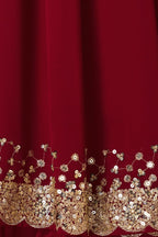 Maroon Georgette Ghagra Choli for Women with Zari and Sequin Work