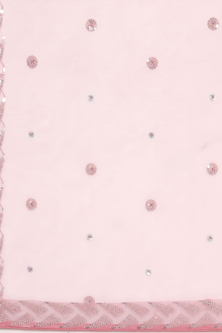 Pink Net Reception Lehenga Choli with Thread and Sequins Embroidery