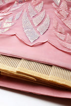 Pink Net Reception Lehenga Choli with Thread and Sequins Embroidery
