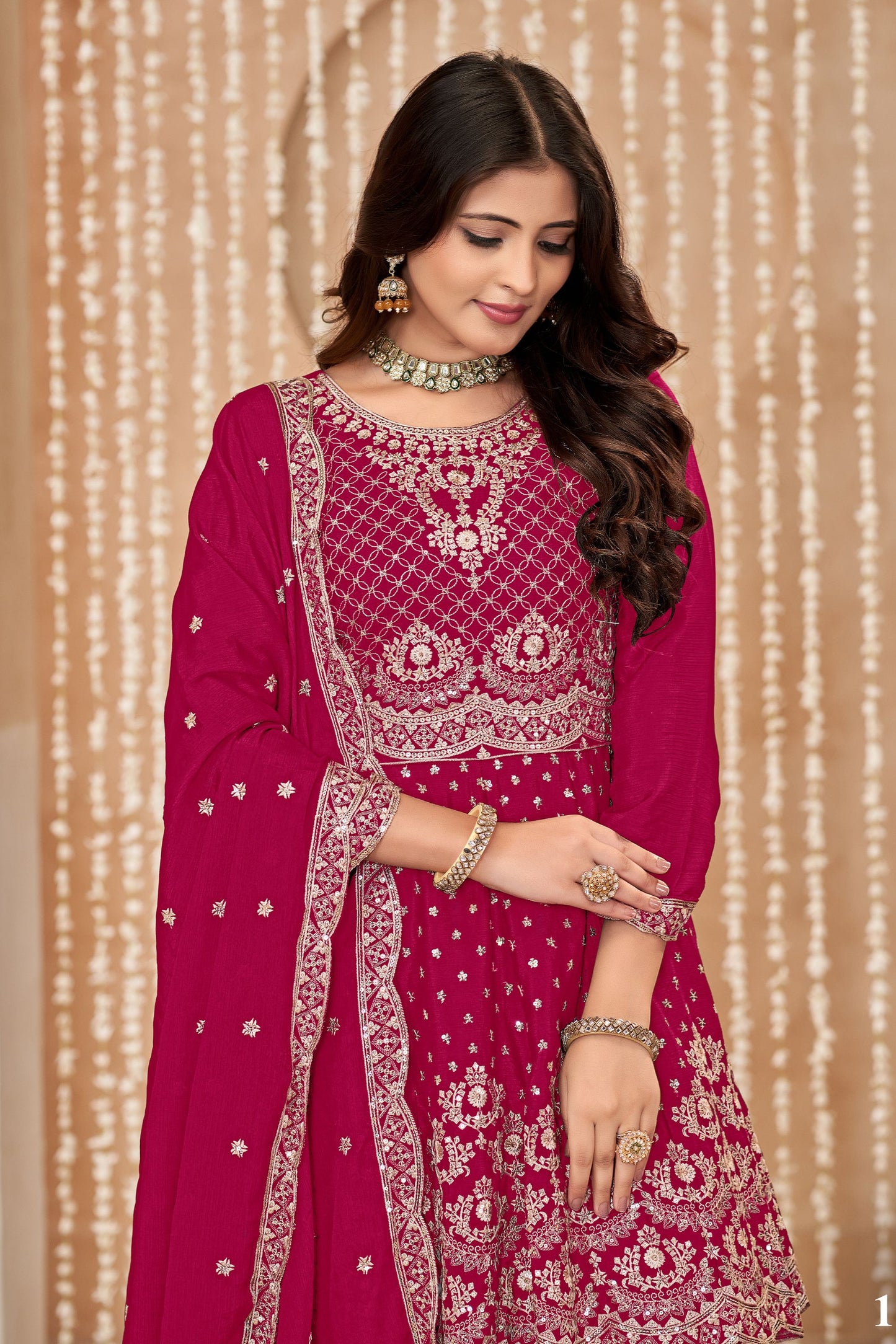 Maroon Silk Palazzo Suit For Indian Festivals & Weddings - Embroidery Work