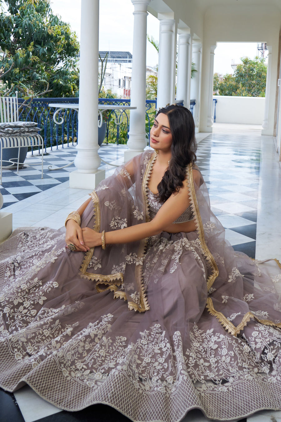 Grey Net Embroidered Lehenga Choli For Indian Festival & Weddings - Embroidery Work 36 Grey Net Embroidered Lehenga Choli For Indian Festival & Weddings - Embroidery Work 36