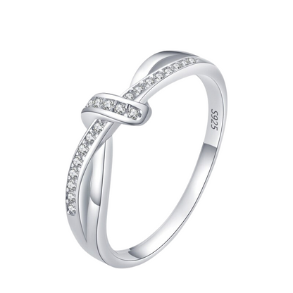 Silver Rings Intertwined Lines Finger Rings For Women - Classic Luxury 925 Sterling Silver Fashion Jewelry