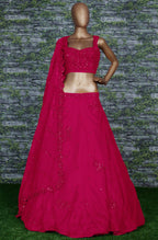 Pink Georgette Lehenga Choli For Indian & Pakistani Wedding Festival - Sequins Embroidery Work, Dori Work, Zari Work