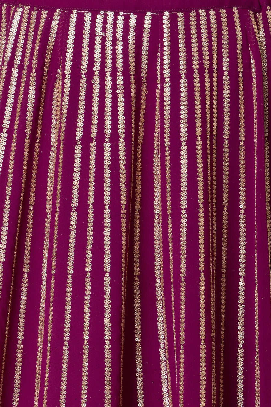 Wine Georgette Lehenga Choli For Indian Festivals & Pakistani Weddings Dress - Sequence Embroidery Work, Zari Work