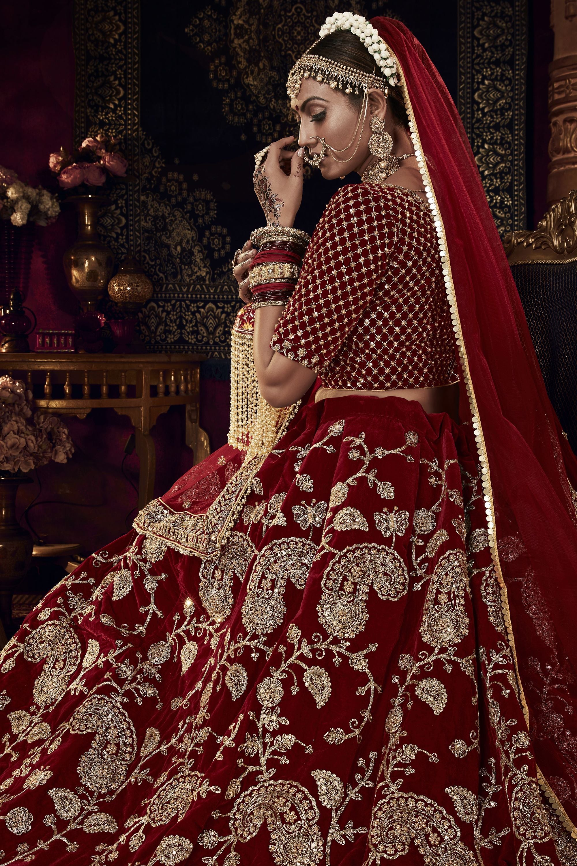 Kesariya Girls,Women Designer Wedding Velvet Lehenga Choli, 2.5, 18 To 50  at Rs 3750 in Surat