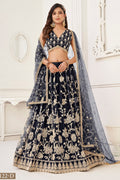 Red Net Embroidered Lehenga Choli For Indian Festival & Weddings - Embroidery Work