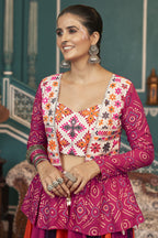 Pink Rayon Silk Lehenga Choli For Indian Festivals & Pakistani Weddings Dress - Embroidery Work Copy