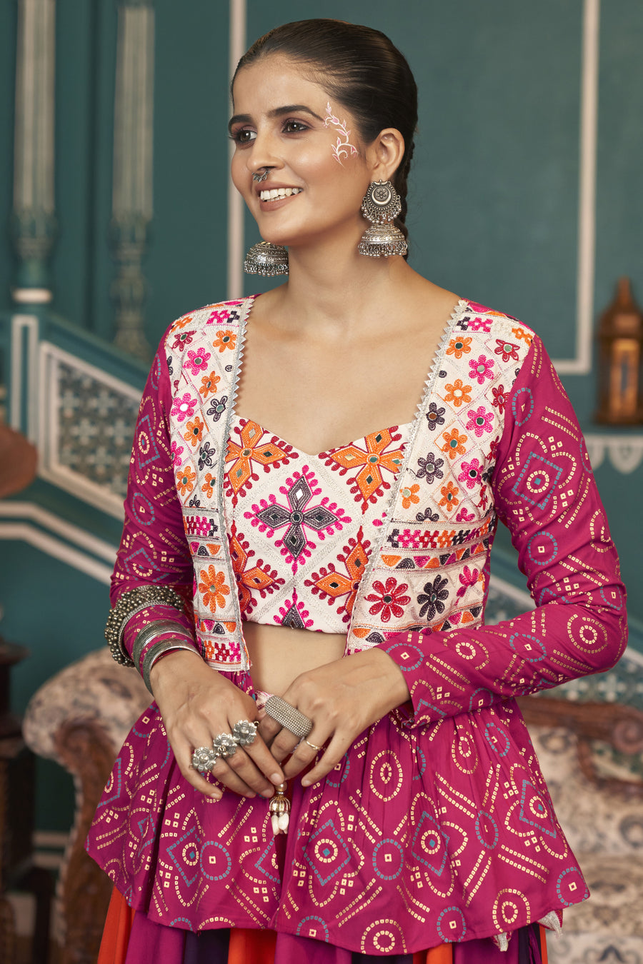 Pink Rayon Silk Lehenga Choli For Indian Festivals & Pakistani Weddings Dress - Embroidery Work Copy