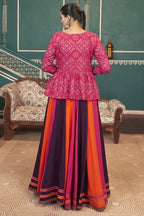 Pink Rayon Silk Lehenga Choli For Indian Festivals & Pakistani Weddings Dress - Embroidery Work Copy