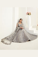 Grey Net Lehenga Choli For Indian Festivals & Weddings - Thread Embroidery Work, Codding Embroidery Work, Butta Work, Stone Work