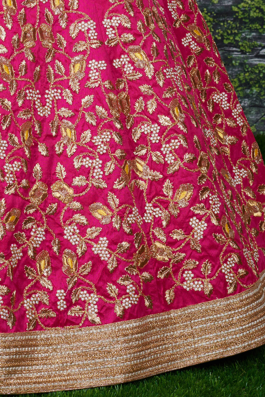 Pink Mulberry Silk Lehenga Choli For Indian & Pakistani Wedding Festival - Sequins & Thread Embroidery Work, Dori Work