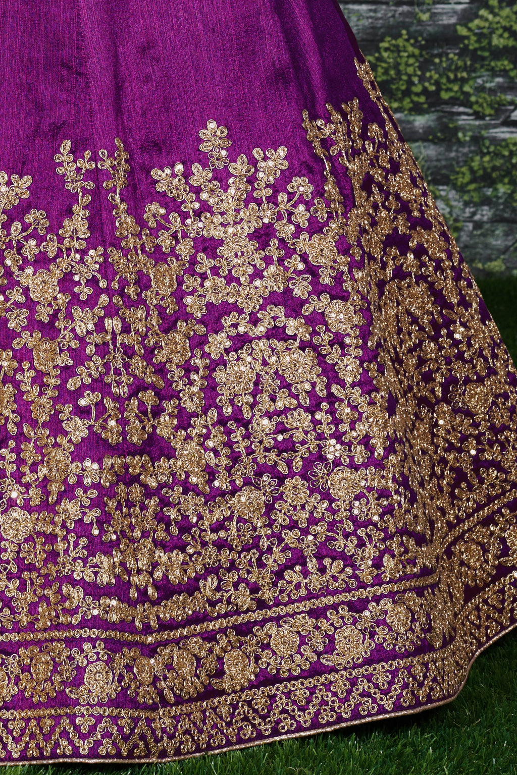 Purple Mulberry Silk Lehenga Choli For Indian & Pakistani Wedding Festival - Sequins Embroidery Work, Dori Work, Zari Work