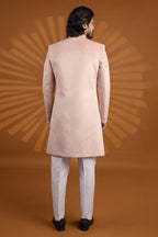 Rose Velvet Indian Wedding Suits for Men with Embroidery Kurta Pajama