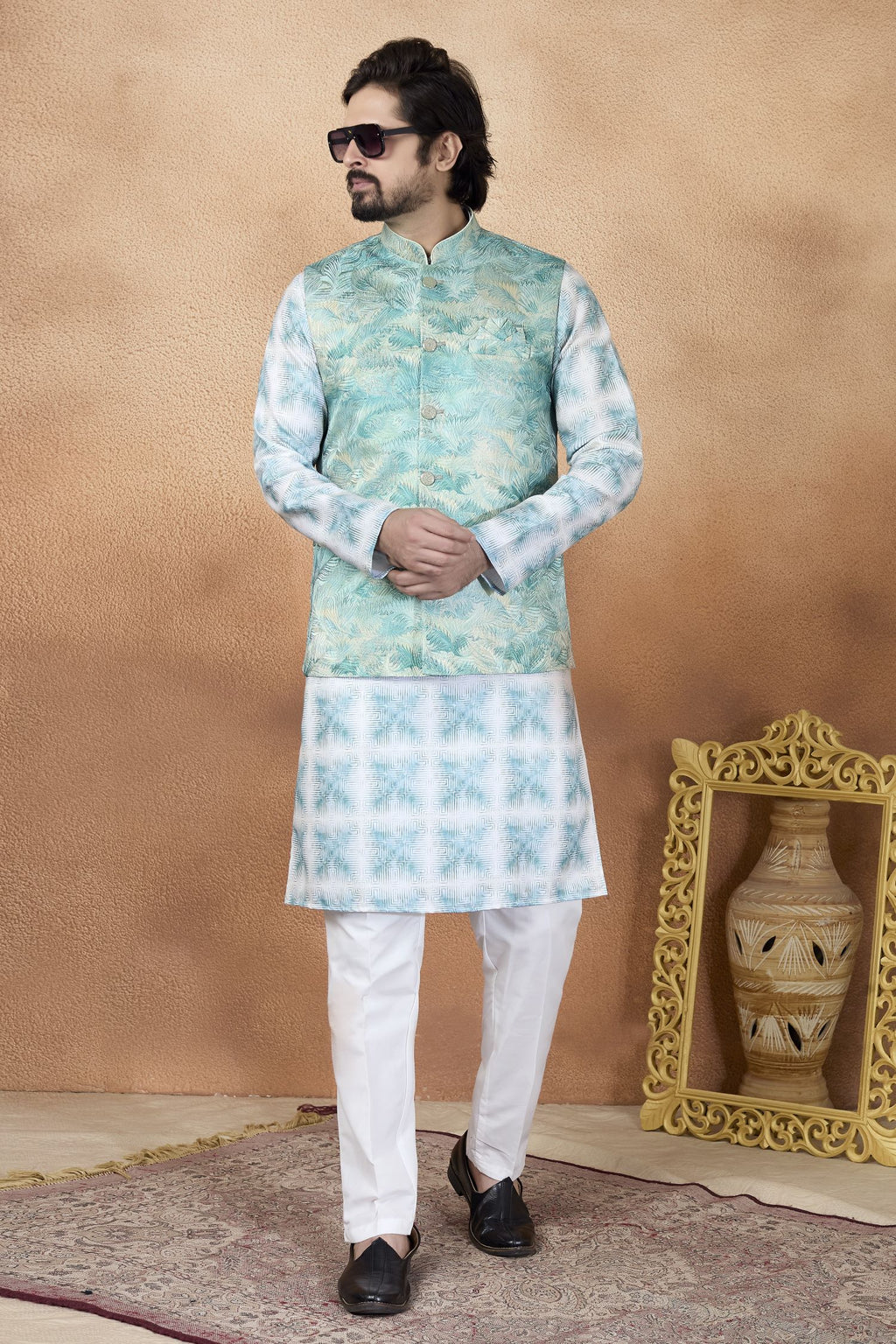 Rama Art Silk Kurta Pajama Indian Traditional Clothes for Men