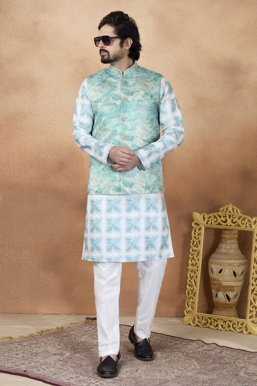 Rama Art Silk Kurta Pajama Indian Traditional Clothes for Men
