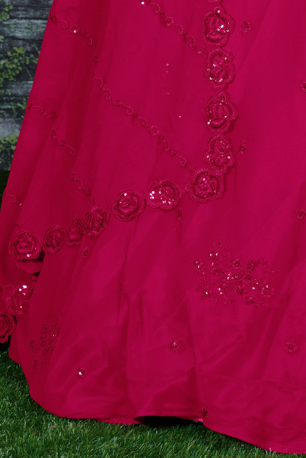 Pink Georgette Lehenga Choli For Indian & Pakistani Wedding Festival - Sequins Embroidery Work, Dori Work, Zari Work