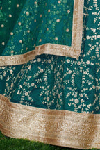 Teal Art Silk Lehenga Choli For Indian & Pakistani Wedding Festival - Sequins Embroidery Work, Dori Work, Zari Work