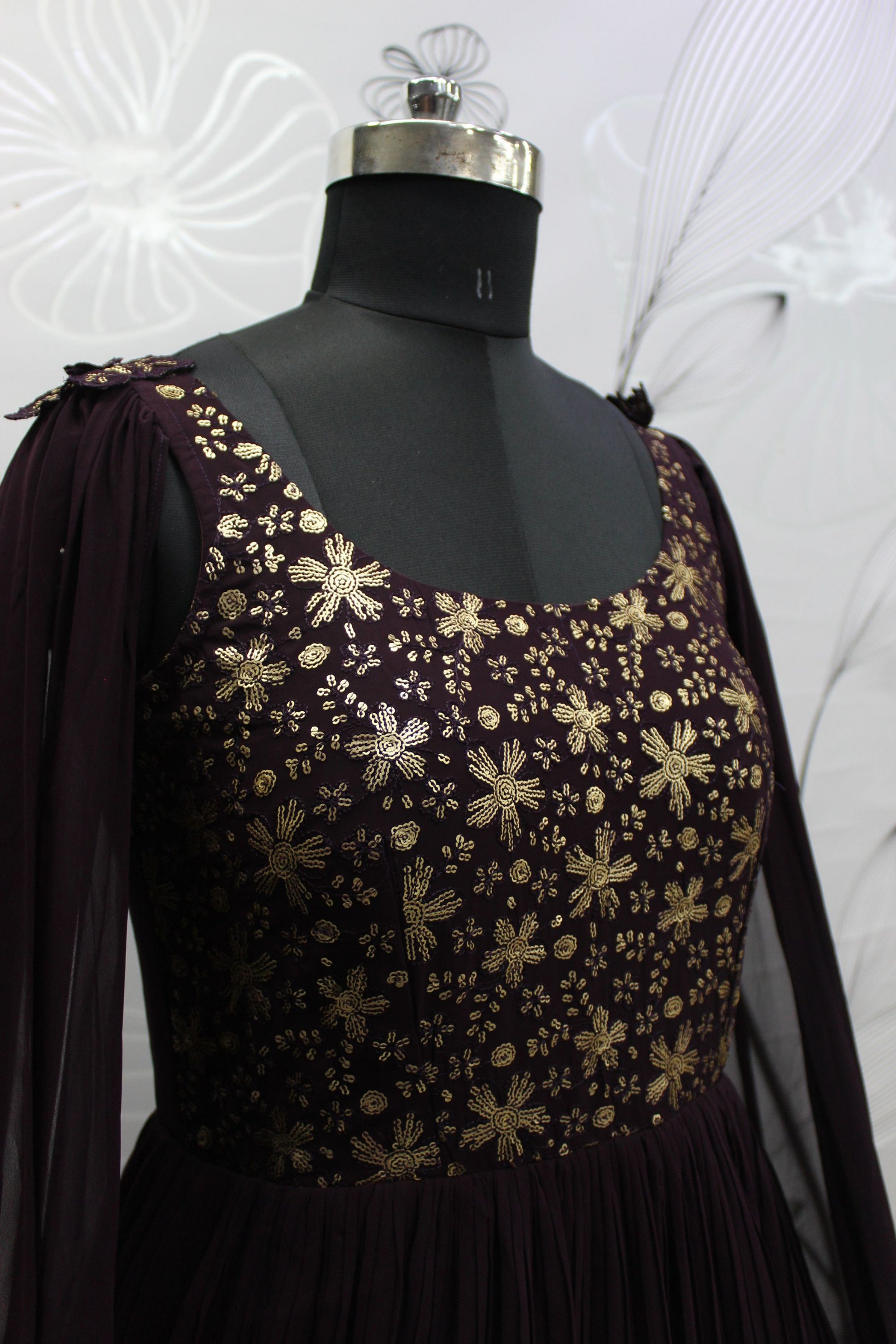 Purple Georgette Lehenga Choli Set For Indian Festivals & Weddings - Sequence Work & Thread Embroidery Work