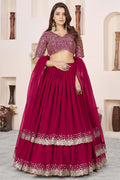 Pink Georgette Lehenga Choli For Indian & Pakistani Wedding Festival - Sequence Embroidery Work, Zari Work